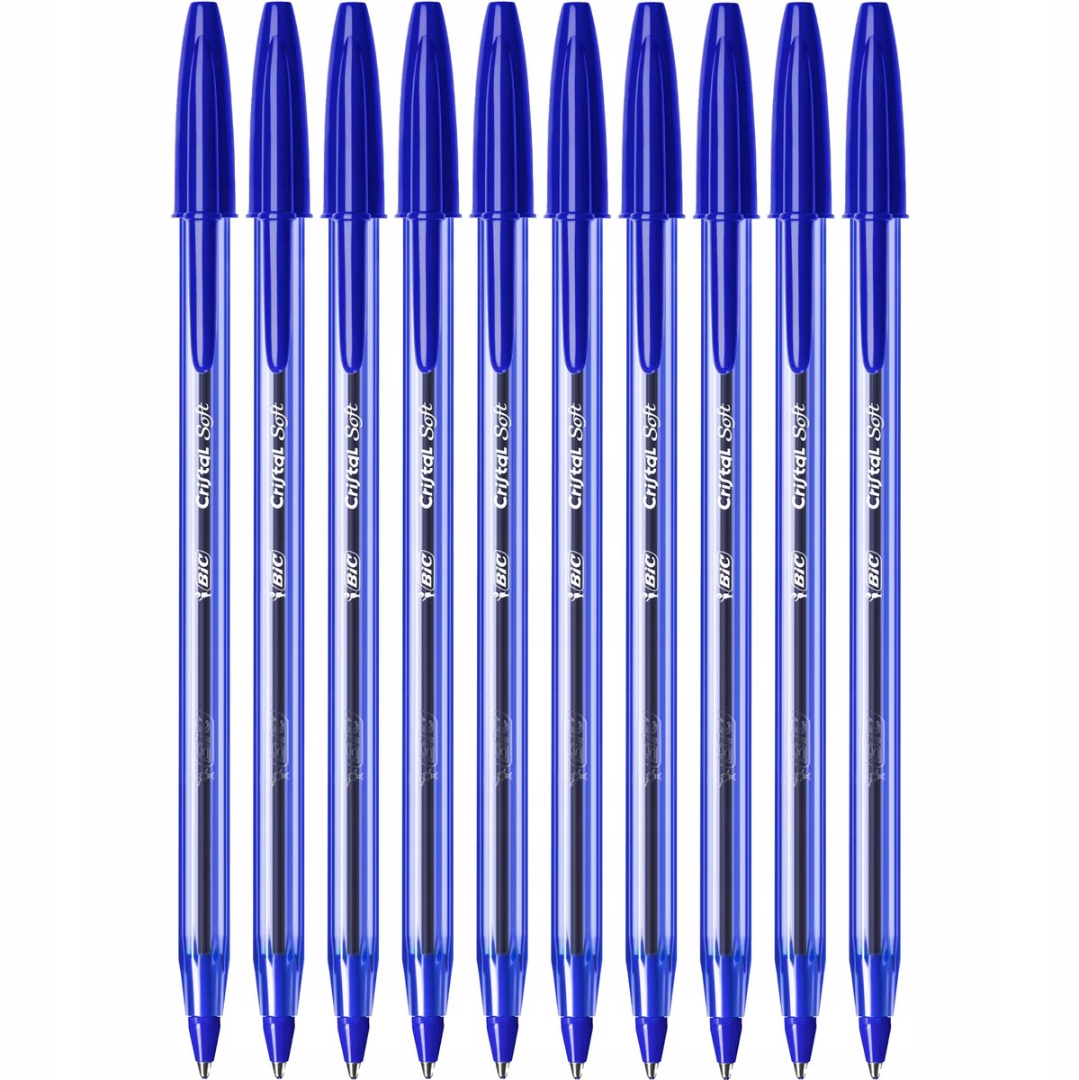 BIC Cristal Soft Medium Blauw Balpen - 10 Stuks