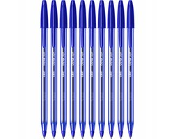 BIC Cristal Soft Medium Blauw Balpen - 10 Stuks
