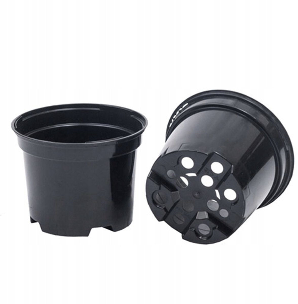 50x Zwarte Kweekpotten Rond 10cm 0,4L Duurzaam Kunststof