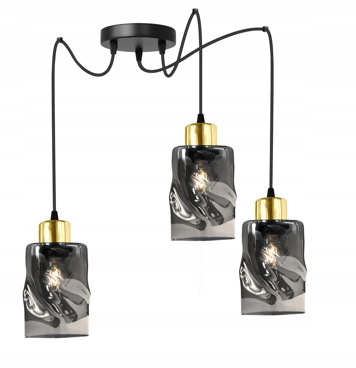 Hanglamp LORD 8-302PK Zwart/Goud E27 - Stijlvolle Verlichting