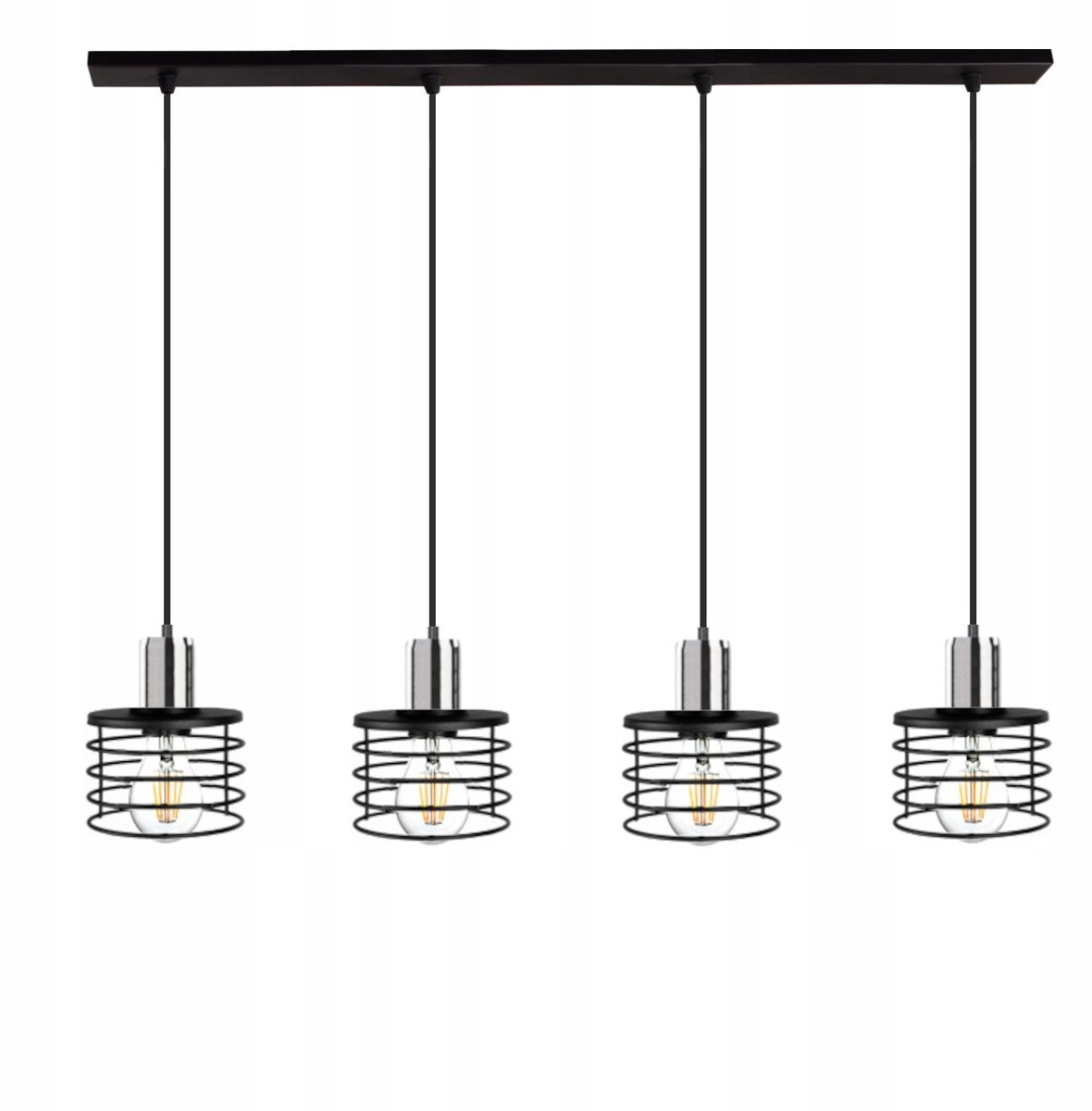 Moderne Hanglamp BALI 60-11 LED Zwart - 4xE27