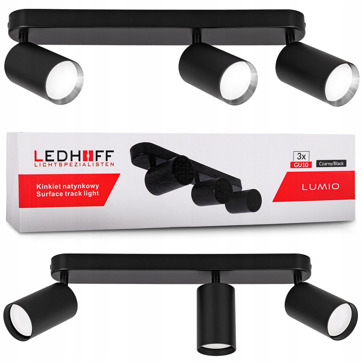 De Plafendllamp van Wandlamp SPOT SPOT 3x GU10 LED Aluminium