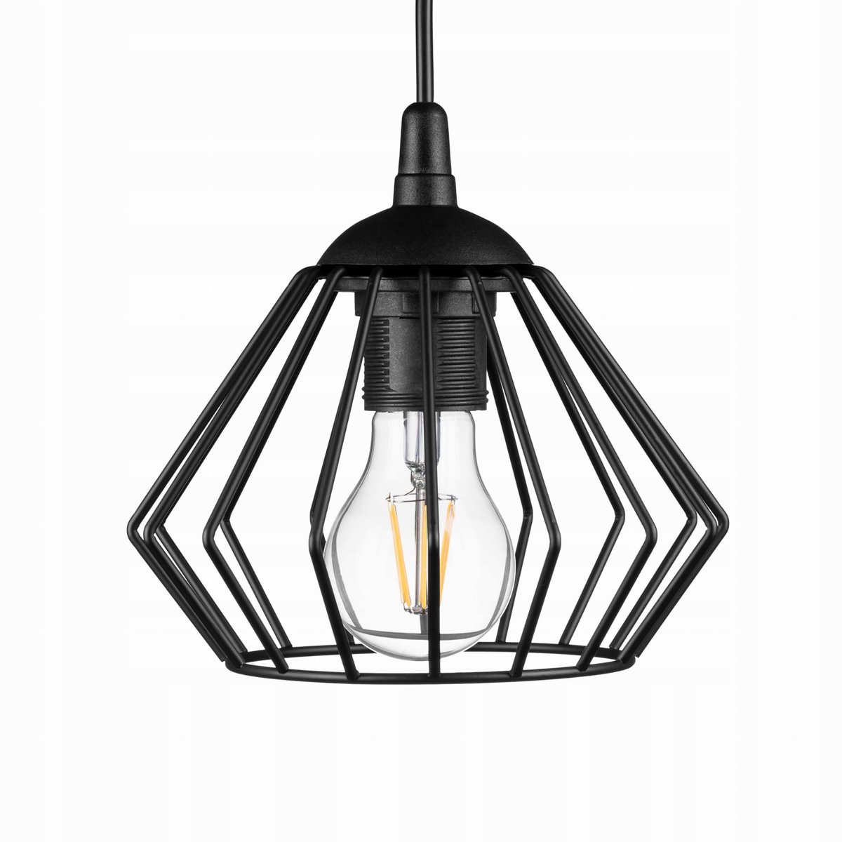 Industriële Hanglamp Zwart Metaal - E27 Fitting