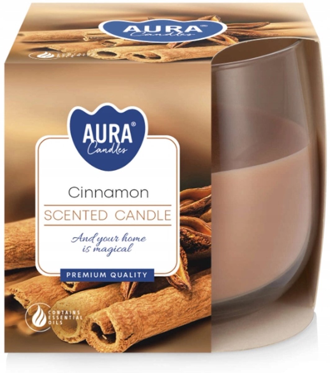 Cosy & Trendy Ct Geurkaars Glas Cinnamon-bruin 24u