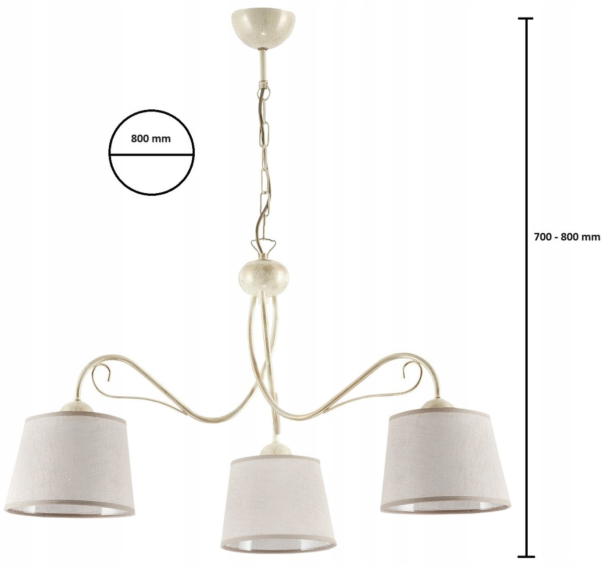 Kameliia Hanglamp Ecru 3-Licht E27 - Stijlvol en Sfeervol