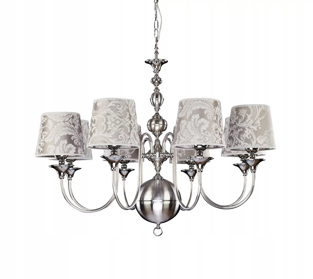 Klassieke Chroom 8-armige Kroonluchter Batumi - 85cm Hoog