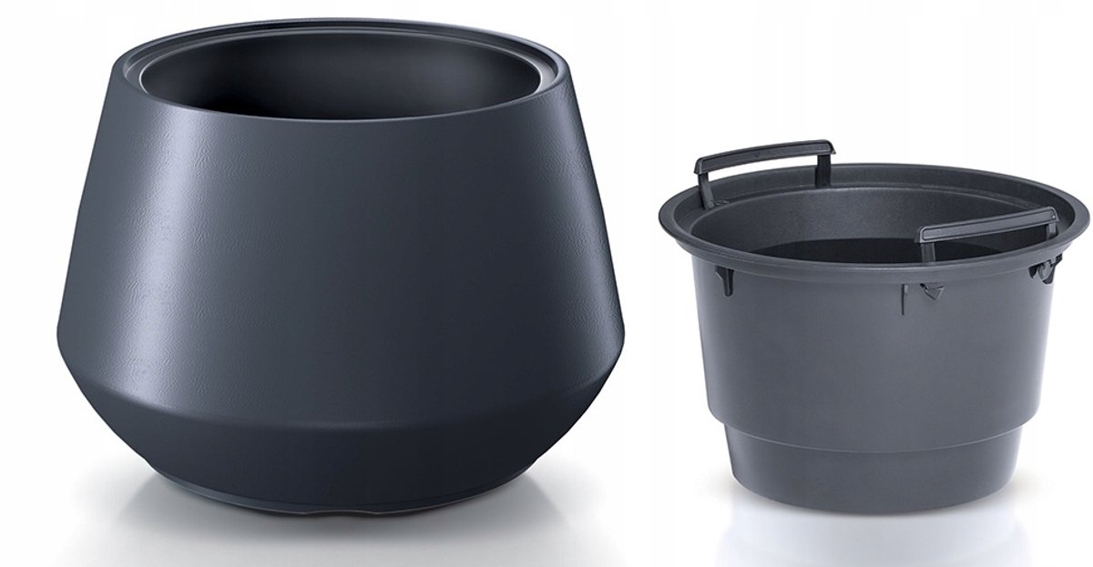 Prosperplast HEOS Pot met Inzetstuk 34L Antraciet Rond