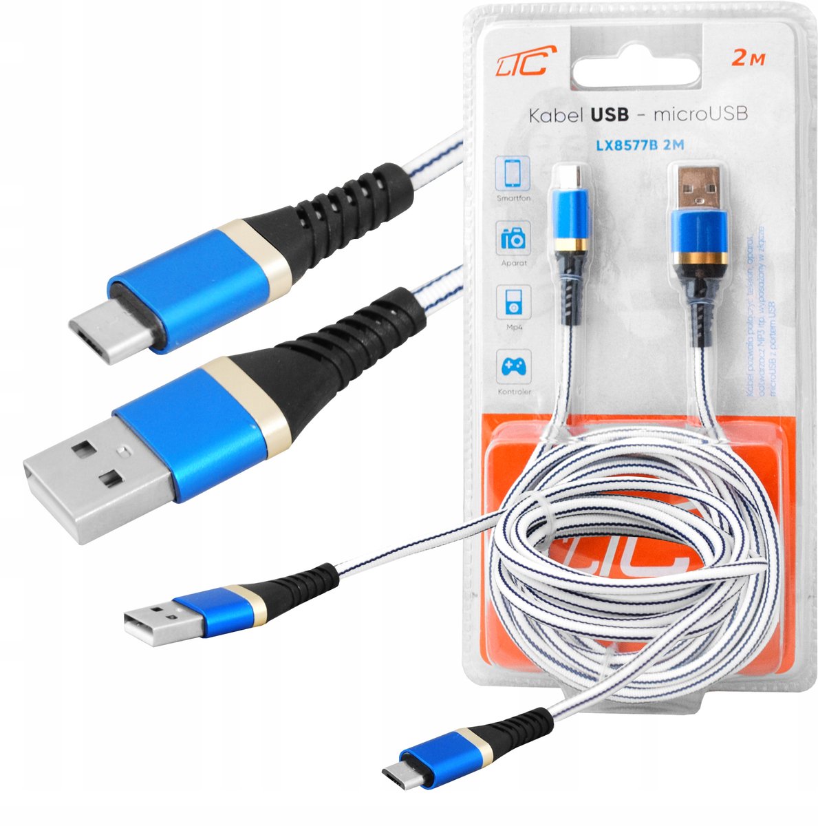 Sterke USB-A naar MicroUSB Kabel 2M - Snel Laden & Data