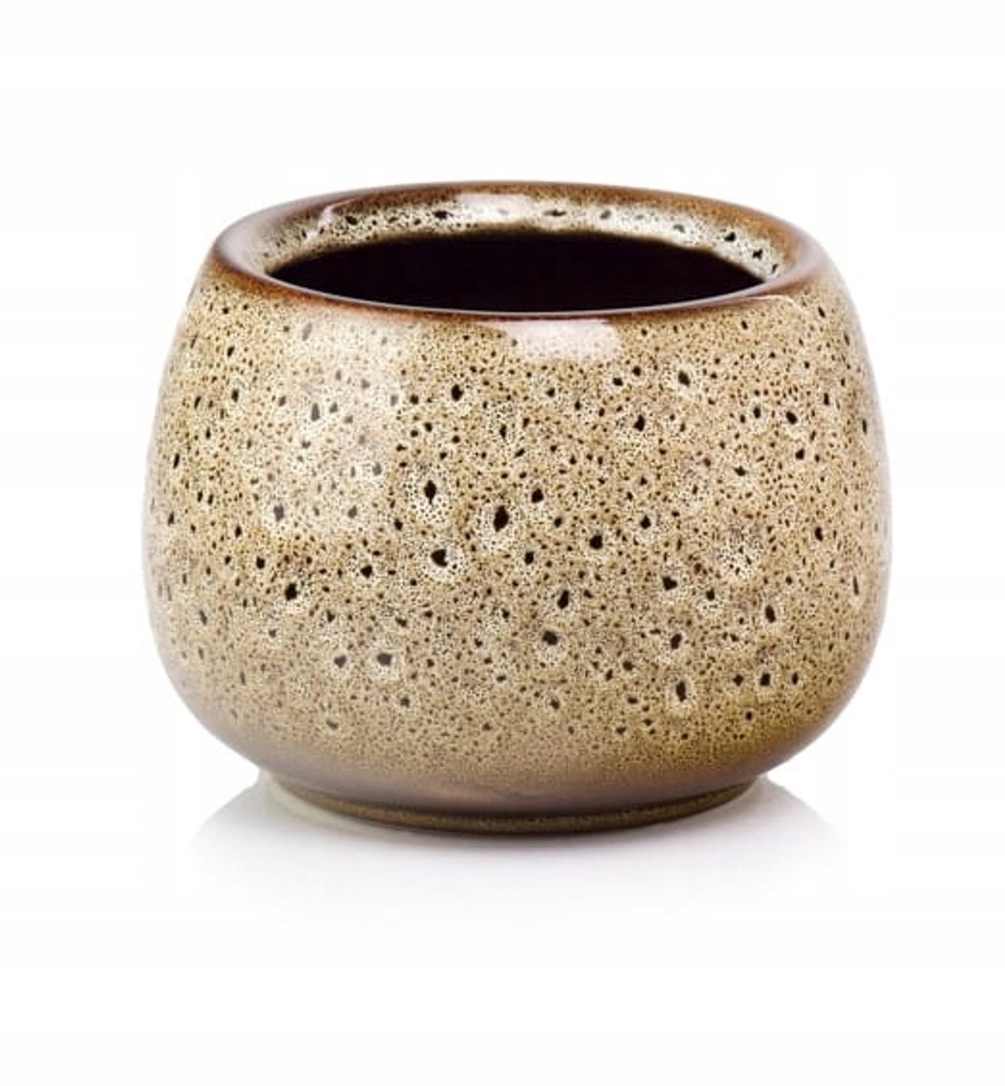 Glaasde Keramische Pot 17x13cm Bruin