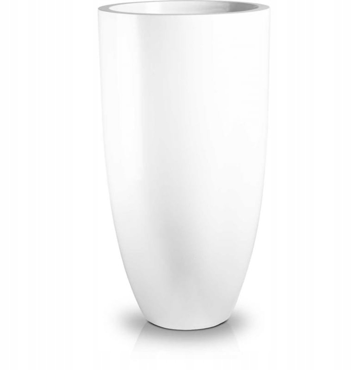 Sigaarvormige plantenbak van glasvezel, 32x62 cm, wit
