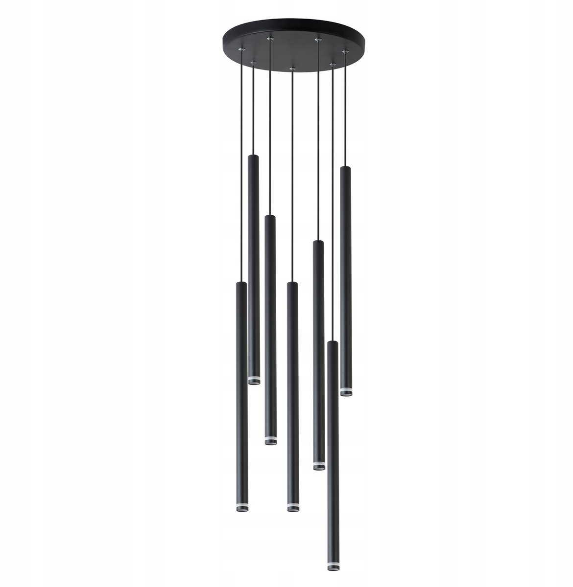 Hanglamp Kroonluchter LED G9 Rond Zwart Aluminium 7x lichtpunten