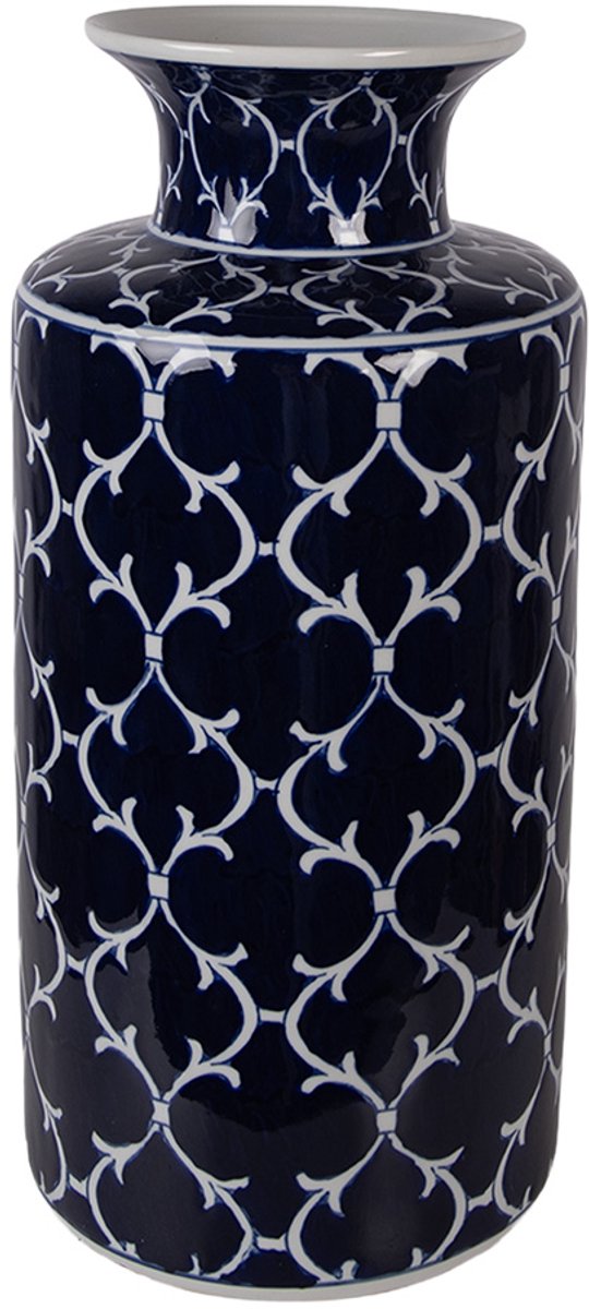 Clayre & Eef Vaas Ø 19x41 cm Blauw Keramiek
