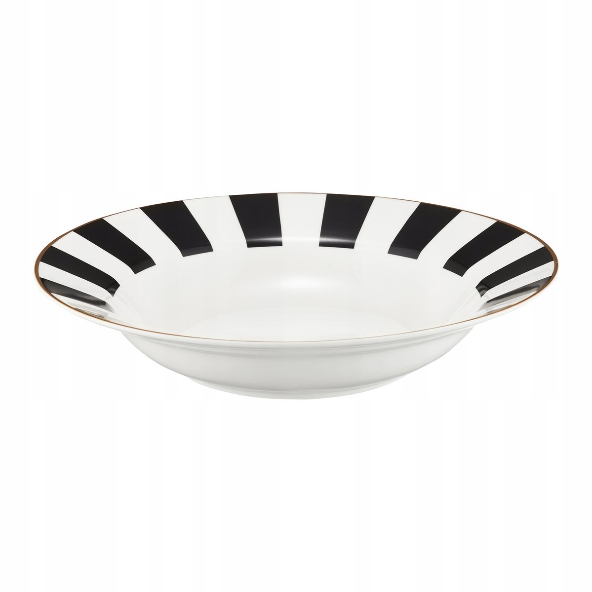 Ambition Ribs Diep Bord 23 cm - Stijlvol Porselein met Gouden Accent