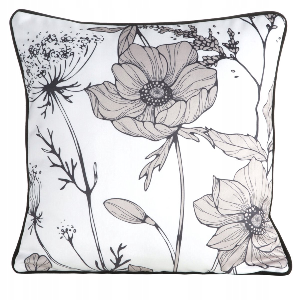 AGNES Decoratieve Kussenhoes 45x45 cm - Bloemen & Strepen