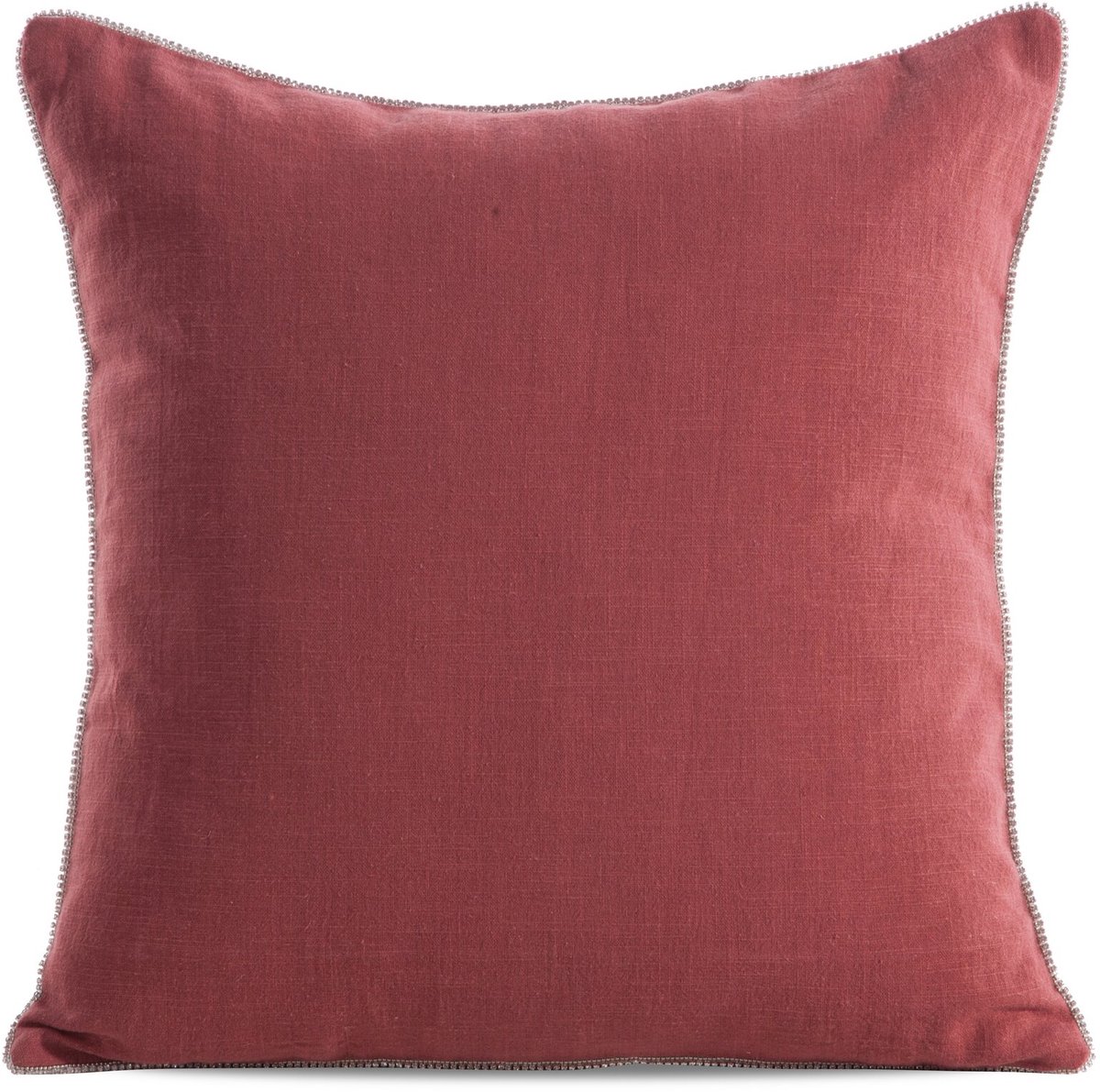 Rood Linnen Kussenlus 43x43 cm met Kristallen Rand