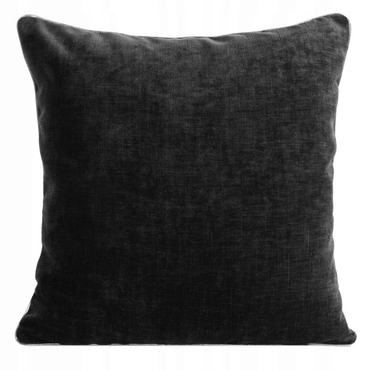Decoratieve Kussenhoes Zwart 45x45cm met Zilveren Rand