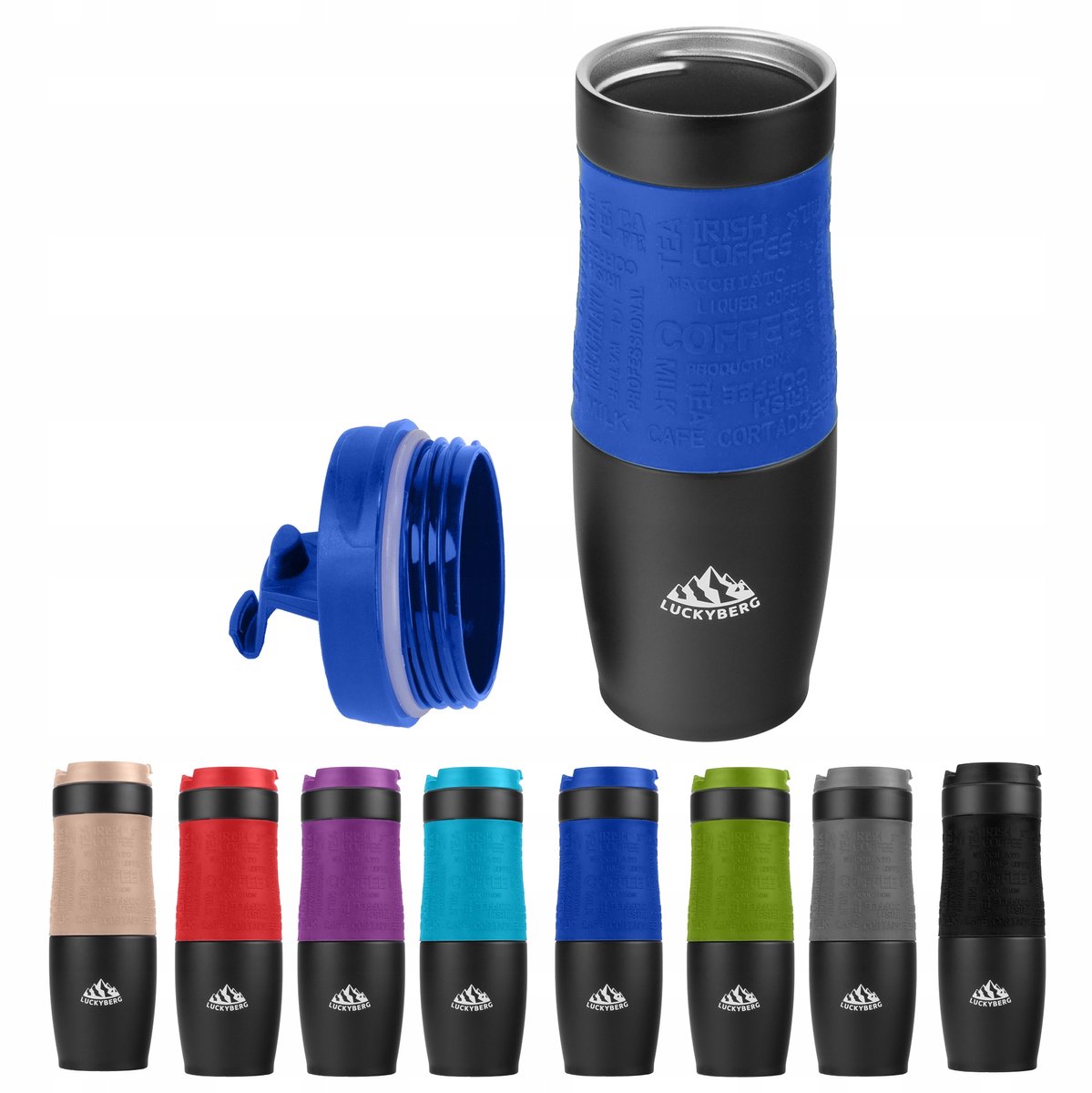 LUCKYBERG Thermosbeker 400ml - RVS, Houdt Warm/Koud