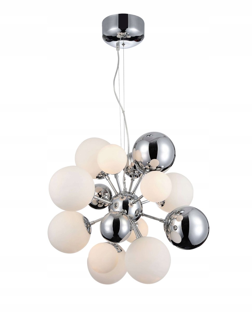 Lumina Deco Galaksida Hanglamp - Chroom & Wit Glas - E27/G9