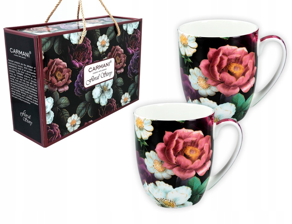 Set van 2 Mokken - Floral Story, 380ml, Porselein