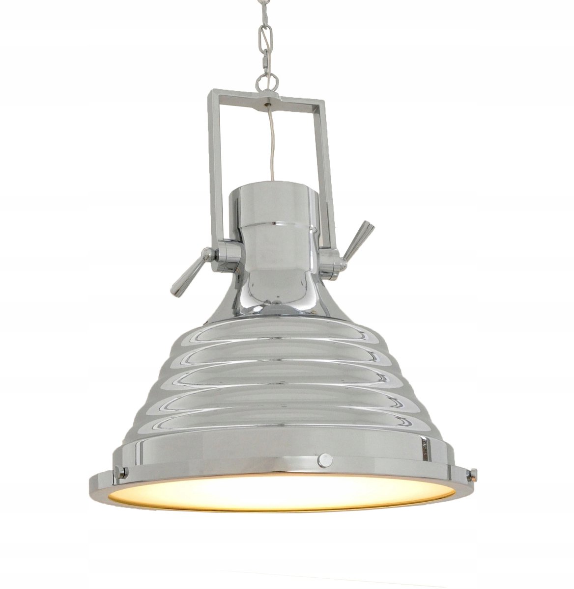 Lumina Deco Braggi Hanglamp - Loft Stijl, Chroom Metaal, Ø45cm