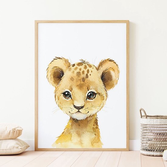 Set d'affiches chambre d'enfant - 3 pièces - 30x40 cm - Animaux Safari - Girafe - Lion - Éléphant - Poster enfant - Chambre de bébé - Cadeau Baby Shower - Décoration murale - Décoration murale