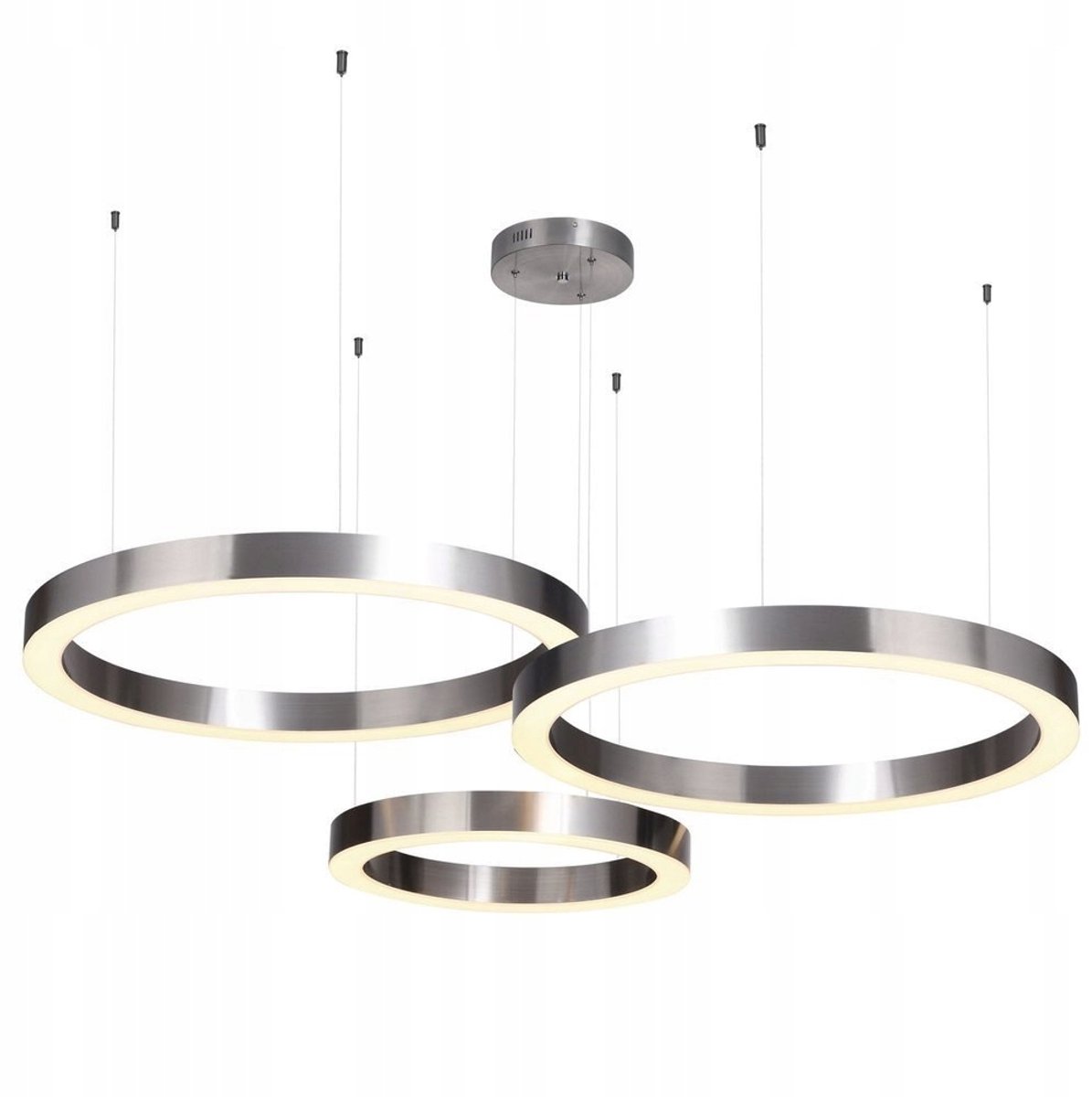 Circle LED Plafondlamp Nikkel 40+60+60cm Dimbaar & App Bediening