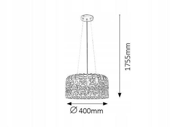 Foto: Alessandra hanglamp zwart mat 3xe27 40cm diameter