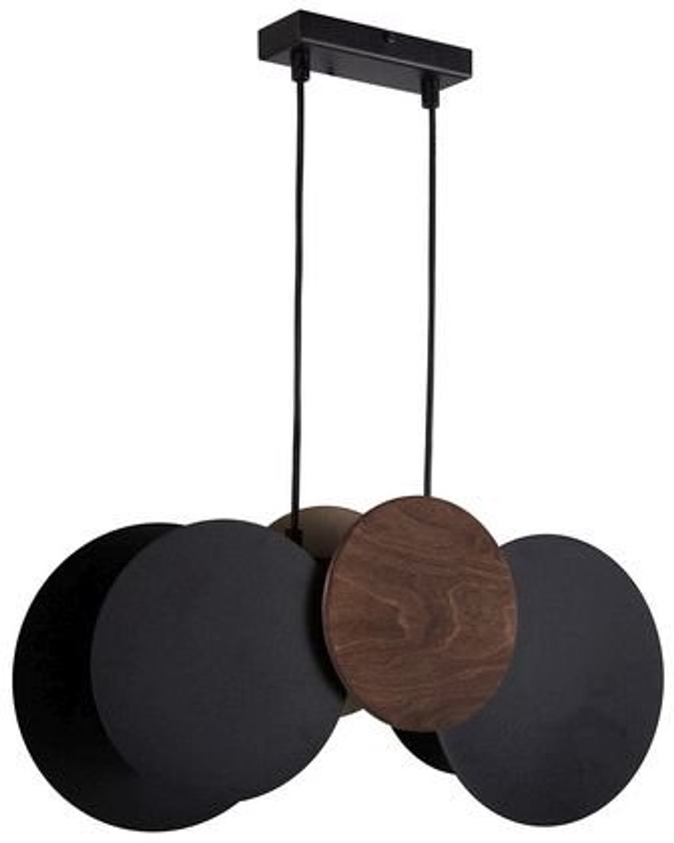 Moderne Hanglamp TOLA 2 - Zwart/Bruin - Eetkamertafel