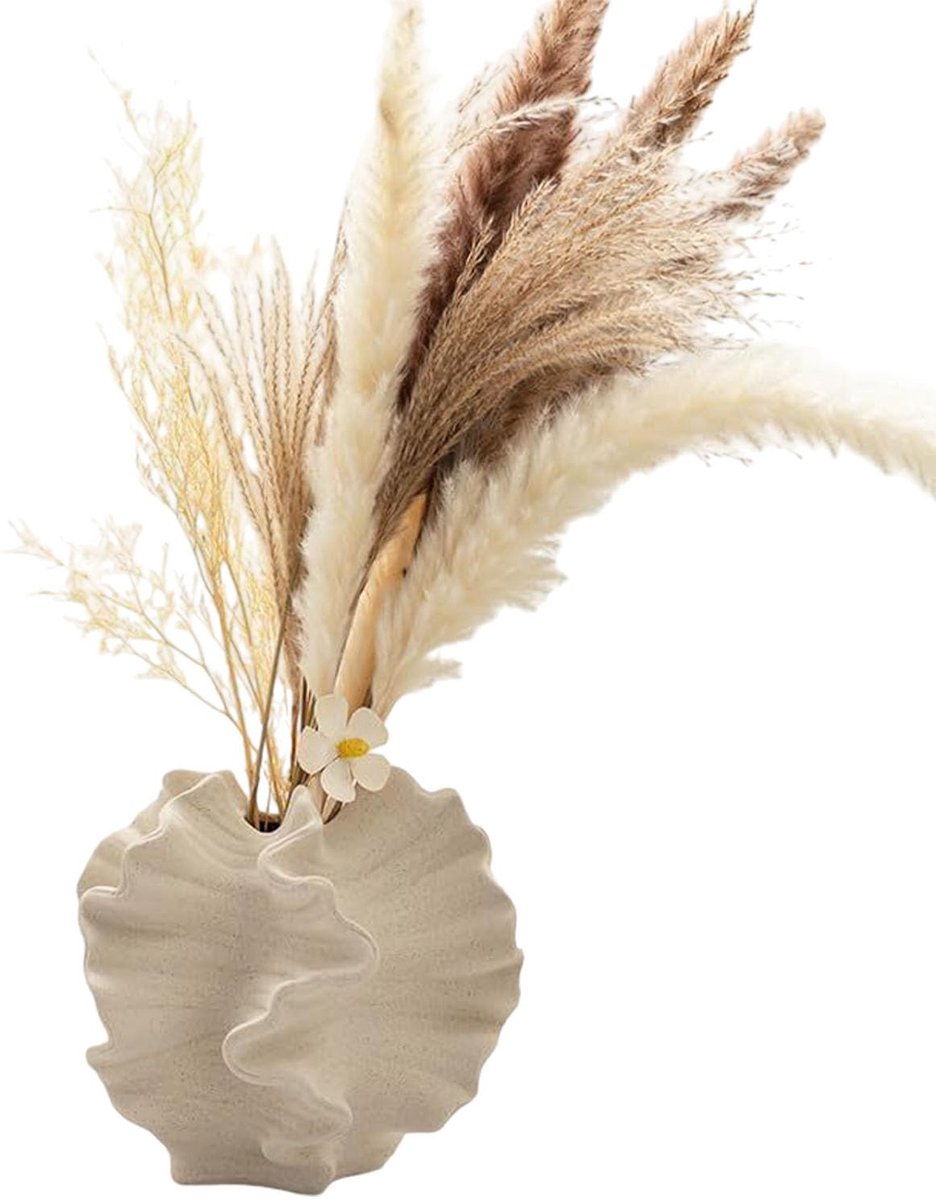 Unyqoos Stijlvolle keramische vazen voor moderne boho-decoratie in huis Beige