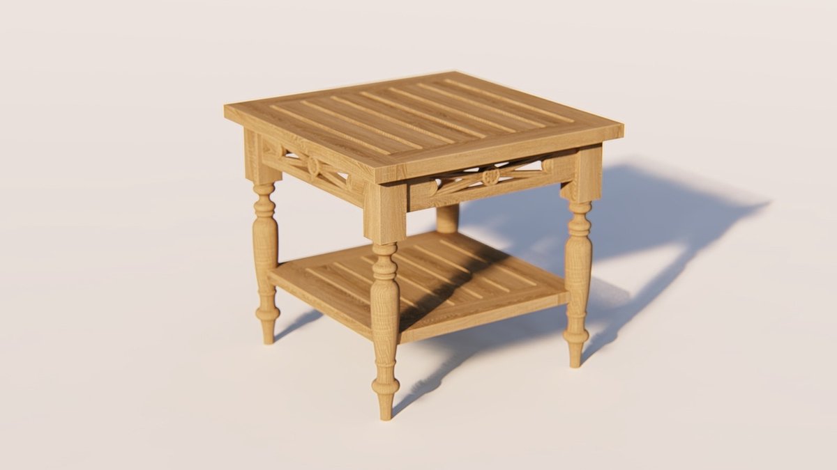 Teakea - Batavia Teakhouten Bijzettafel met Legplank 60x60 cm - Massief Teak Coffee Table