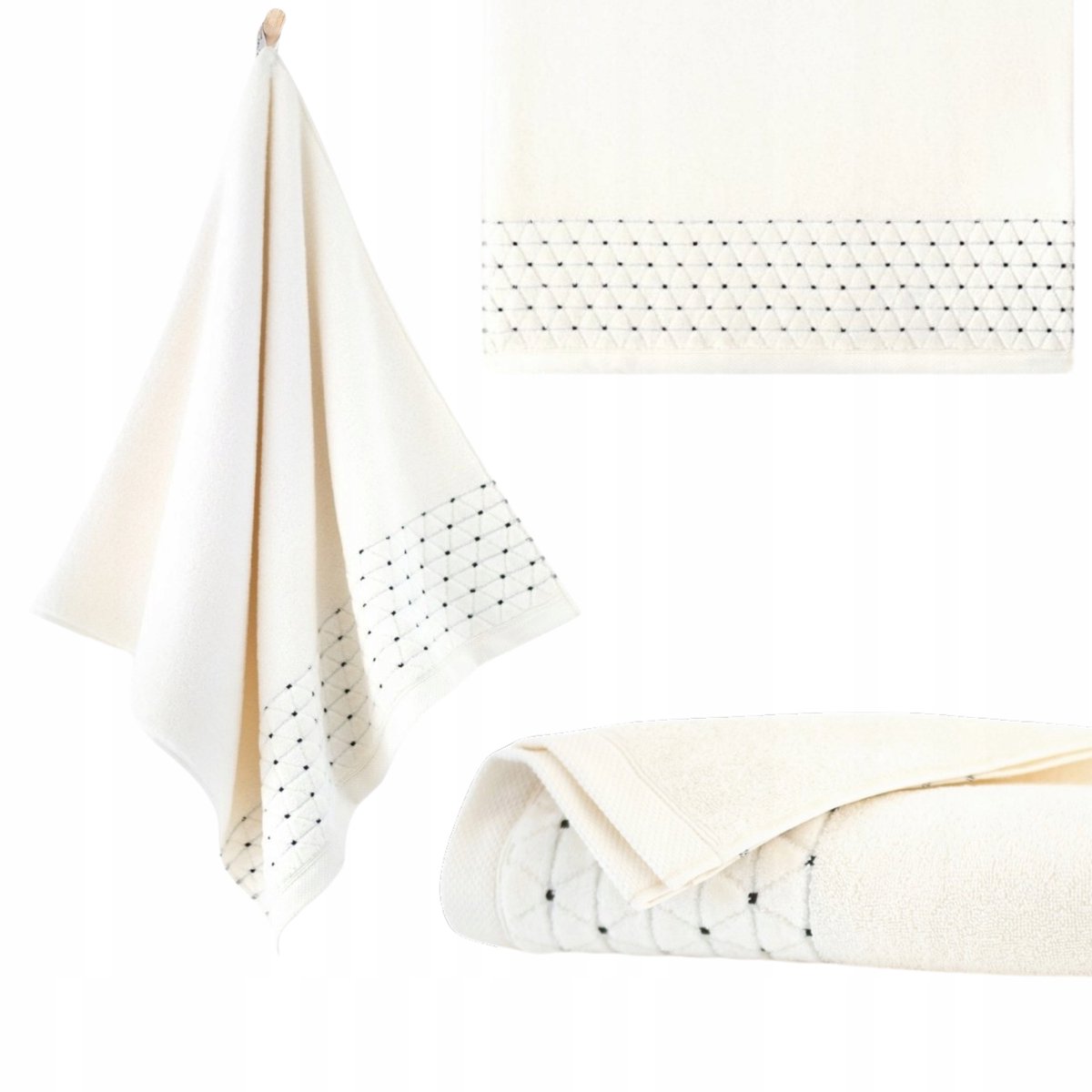 Zwoltex Oscar Handdoek 30x50cm - Luxe Egyptisch Katoen 500g/m² Crème