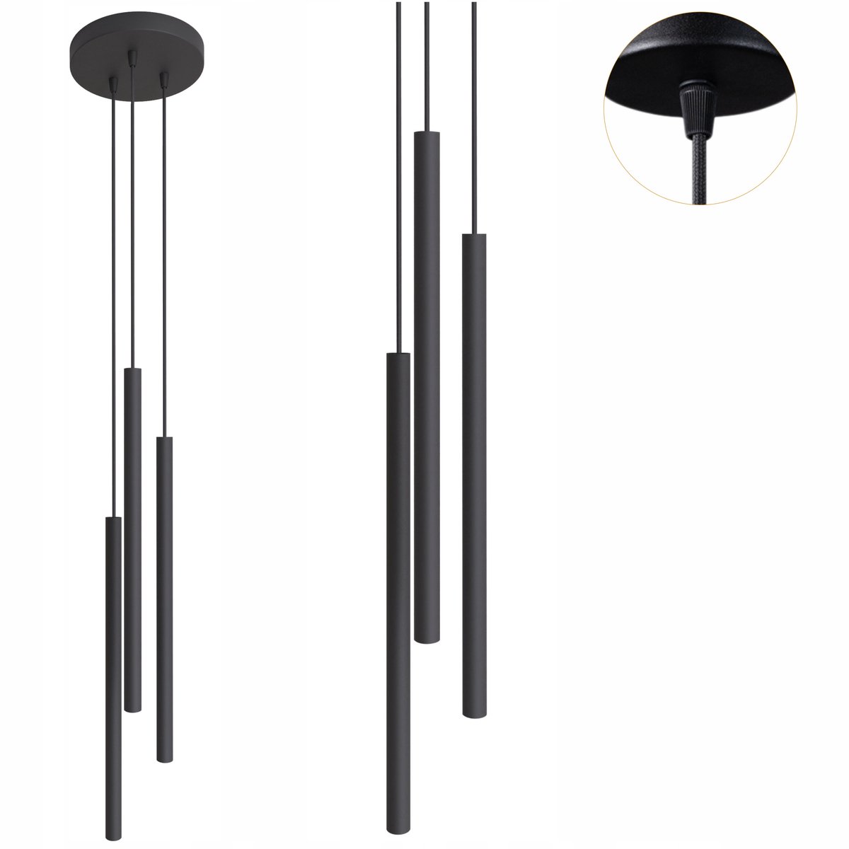 Cerlux Modi zwarte hanglamp 3xG9 metaal - Modern design