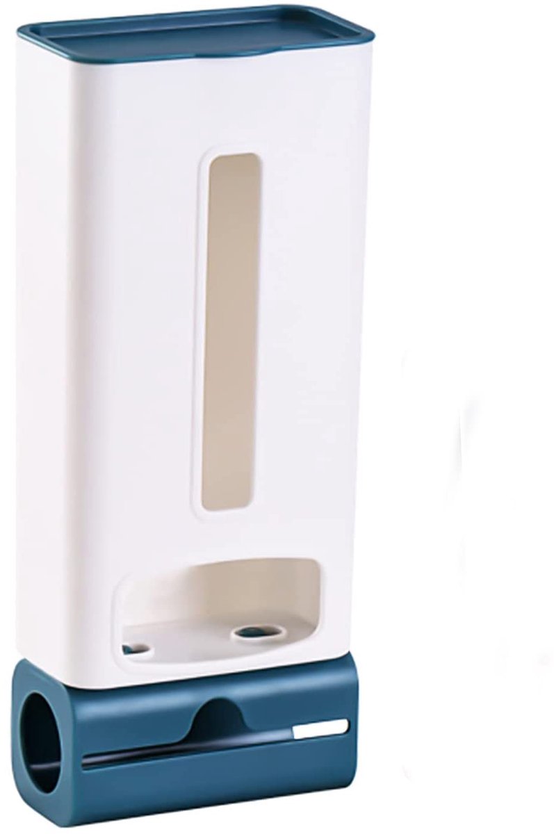 Unyqoos® Blauwe wandgemonteerde opbergbox voor plastic zakken met handige dispenser