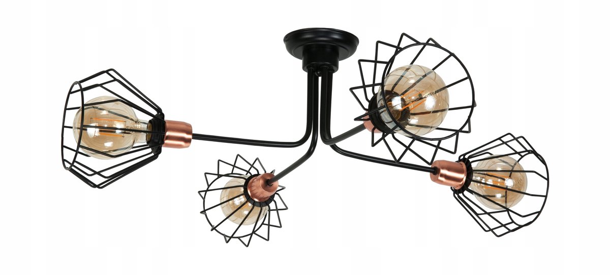 Zwarte Loft Hanglamp met 4xE27 Fitting - Industriële Stijl