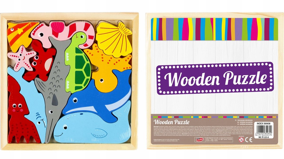 Houten Puzzel Oceaan 12 Stukjes - Educatief en Ontwikkelend Speelgoed
