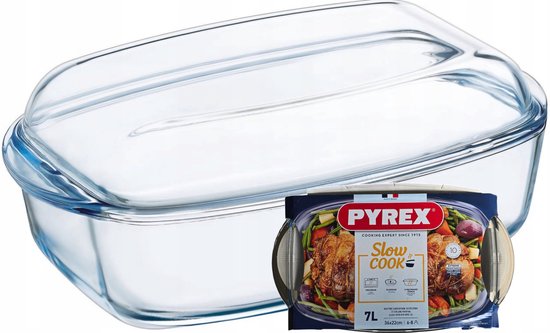 Plat à four Pyrex Essentials avec couvercle 7 L - Verre borosilicate
