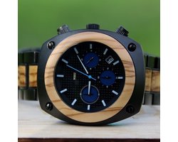Woodzstyle® | collectie Dale | Houten horloge Equus| houten herenhorloge | houten dameshorloge |hoogwaardig Quartz uurwerk |  ⌀ 44 mm | geleverd in houten giftbox | cadeau voor heren