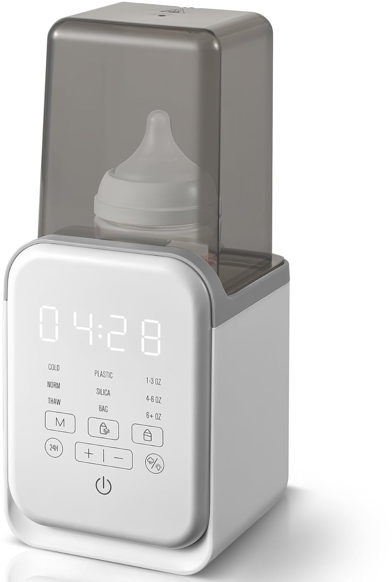 Image of 10-in-1 Flesverwarmer - Babyvoeding Warmer - Snel Opwarmen (2-5 min) - Exacte Temperatuur - Nachtlampje - Timerverwarming