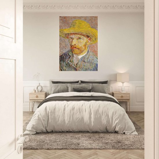 Vincent van Gogh - Autoportrait au chapeau de paille affiche 70x100 cm