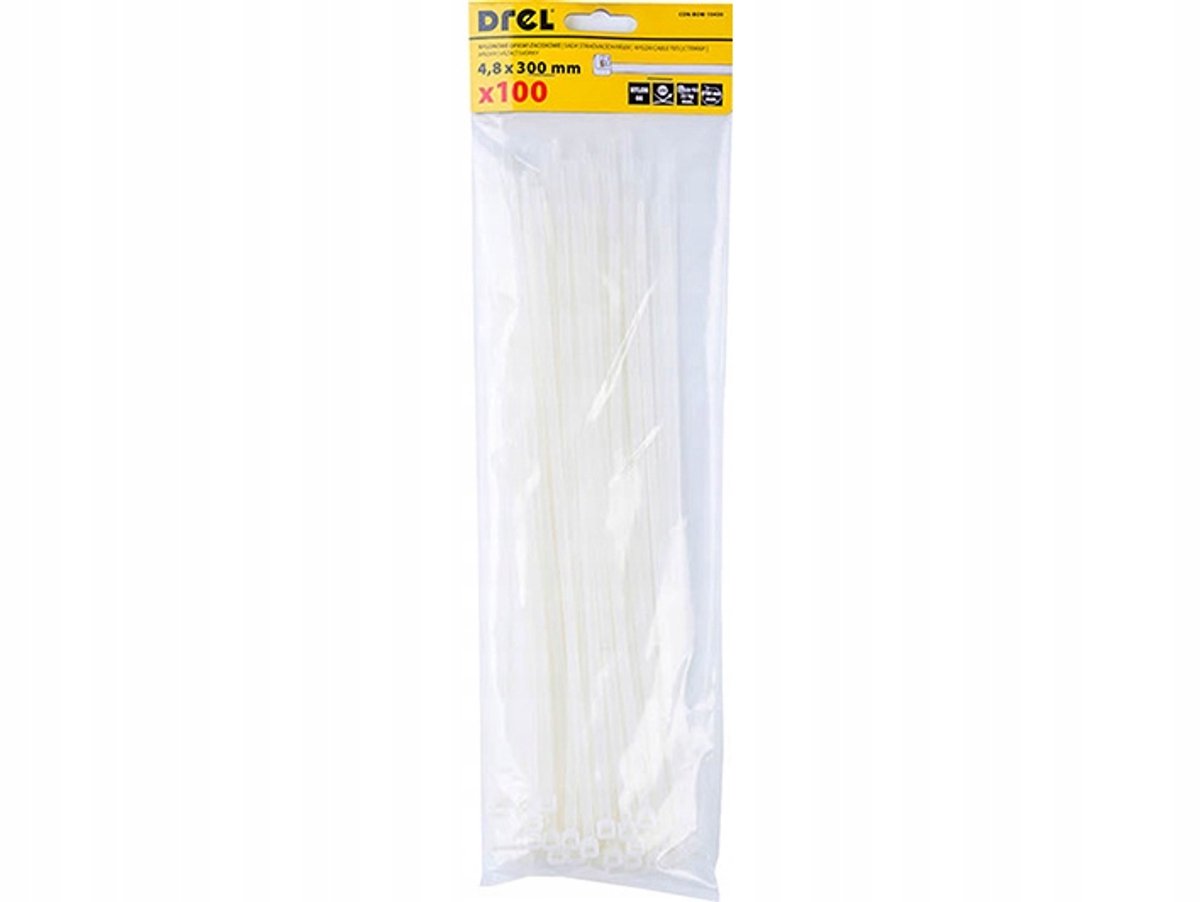 Kabelbinders Wit 4.8 x 300 mm - 100 Stuks - UV-bestendig Nylon