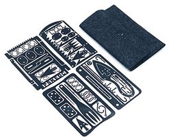 Multitoolkaart voor Overleving - Handgemaakte RVS Survival Tool voor Vissen, Kamperen, Wandelen en Jagen