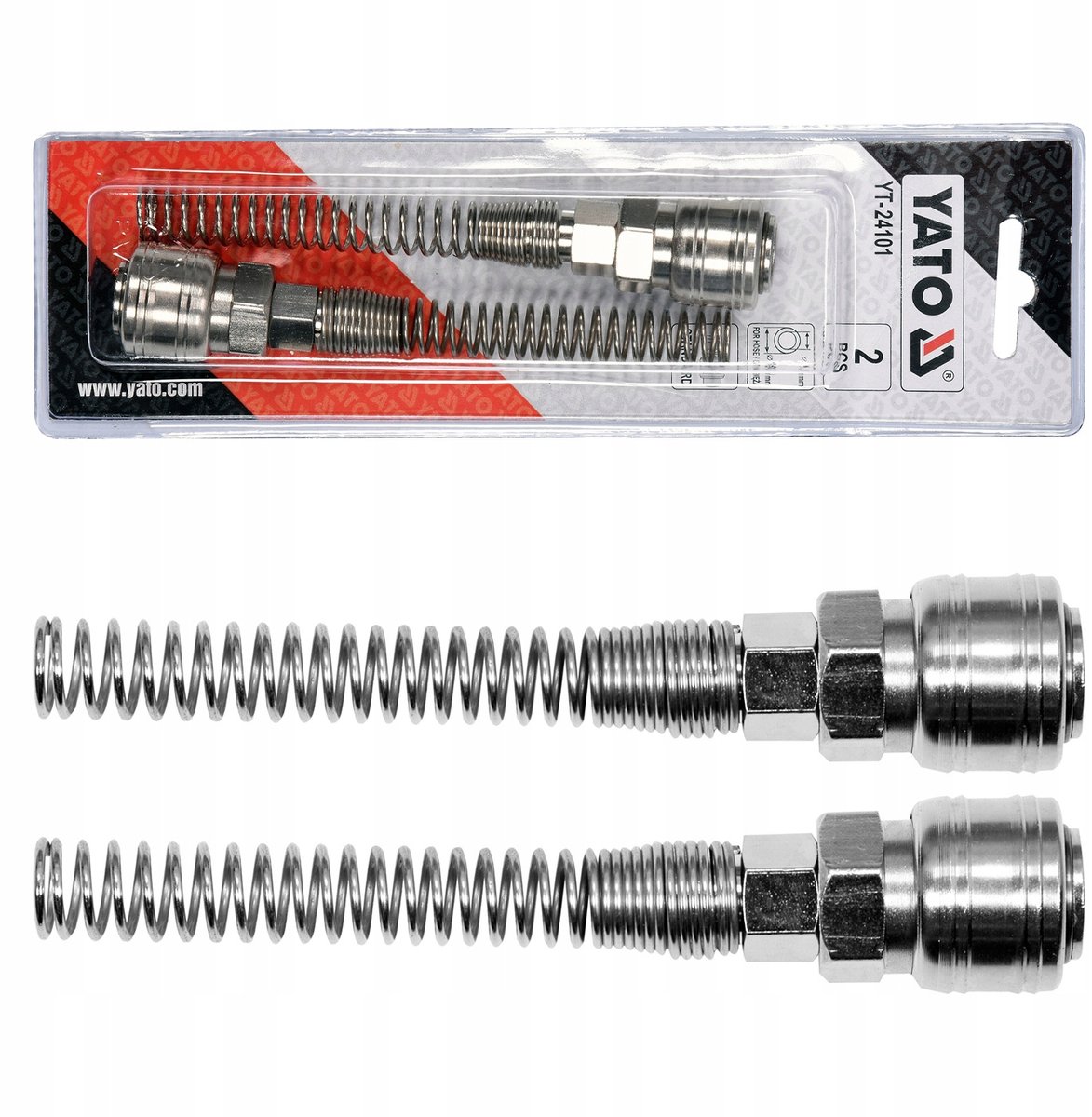 YATO Snelkoppeling F 6x10mm Slang met Veer - 2 Stuks