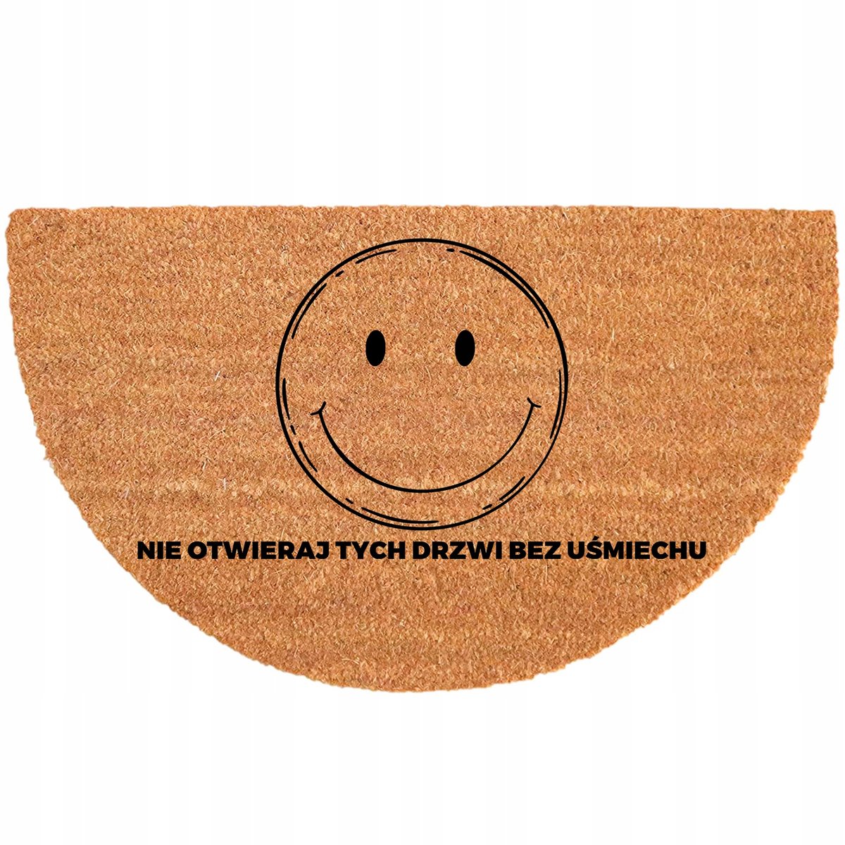 Kokos Wycieraczka Antipoślizgowa 40x70cm Półokrągła Beżowa