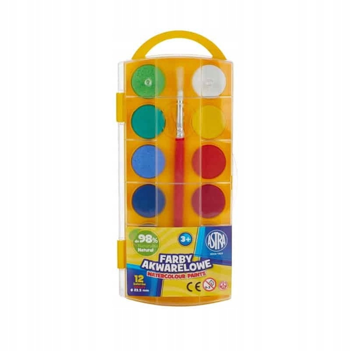 Astra Aquarelverf Set - 12 Levendige Kleuren + Penseel