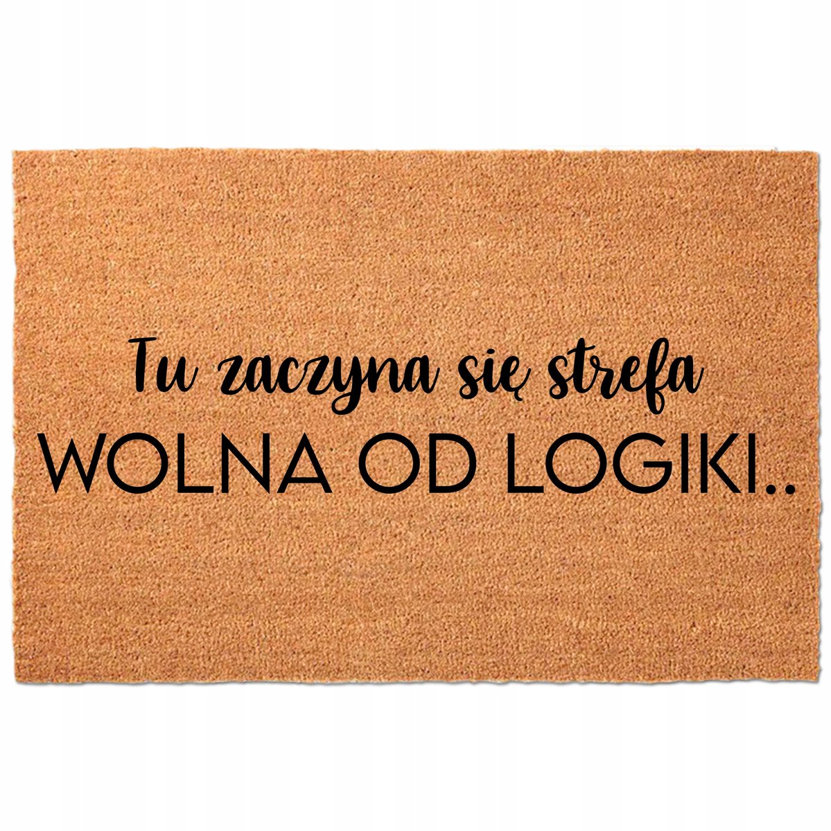 Kokosmat Deurmat met Tekst 'Logica Vrije Zone' - 40x60 cm
