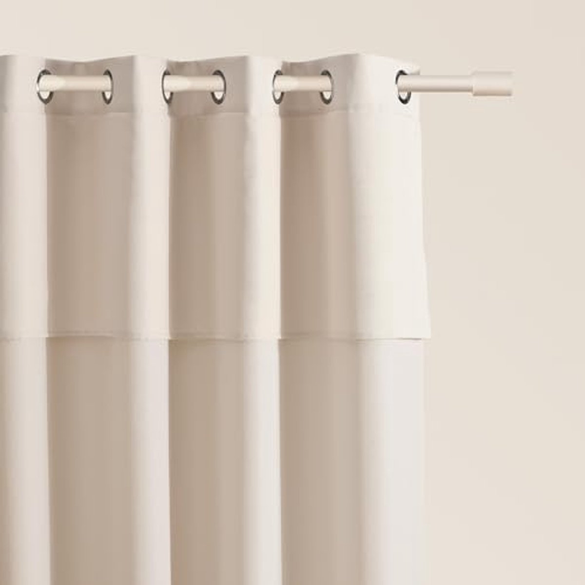 Modern Halftransparant Schuifgordijn met Zilveren Ringen - 140 x 250 cm - Lichtbeige - Voor Woonkamer en Slaapkamer