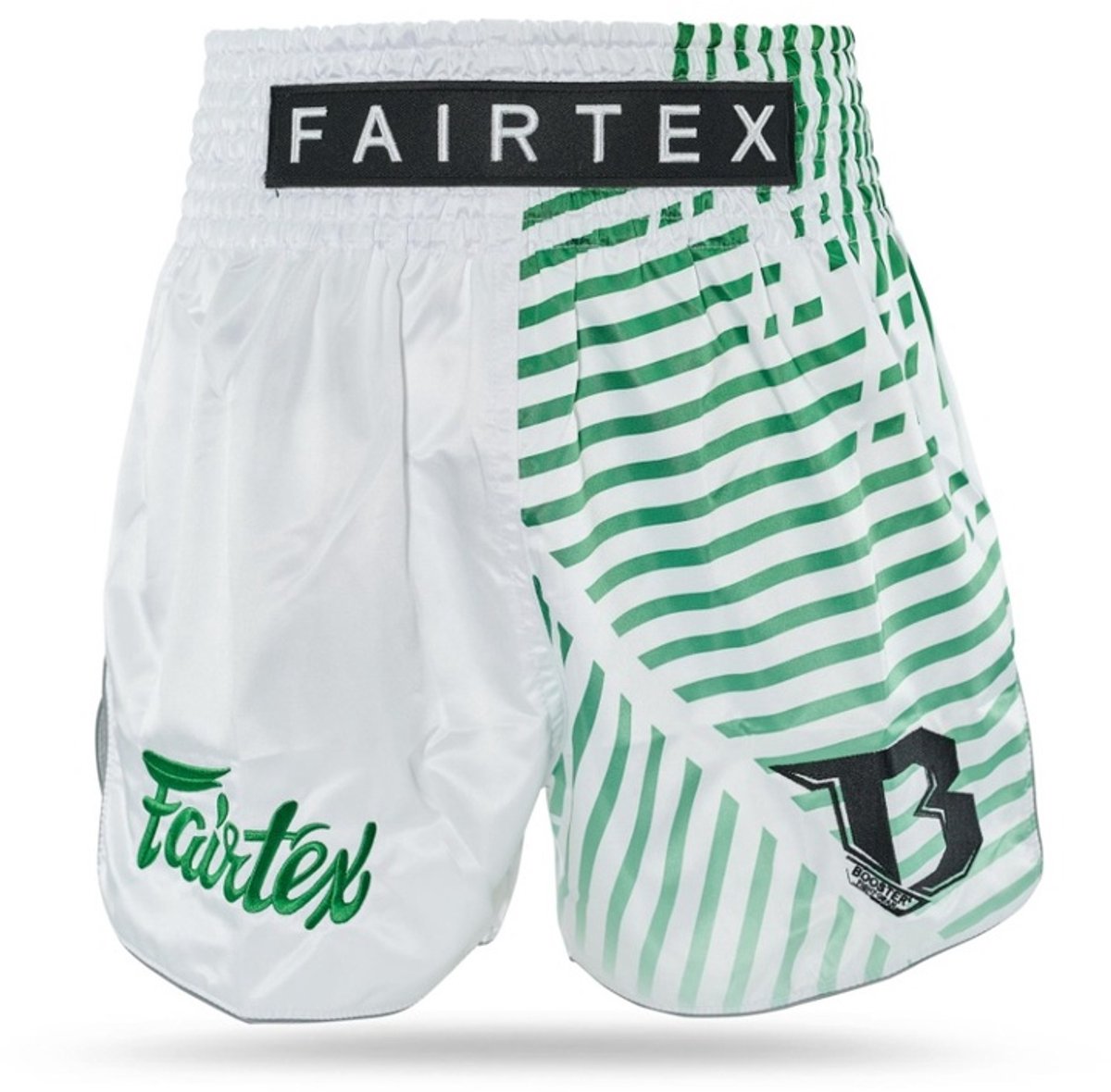 Fairtex x Booster FXB TBT Racer - Muay Thai short - XL - Wit / Groen