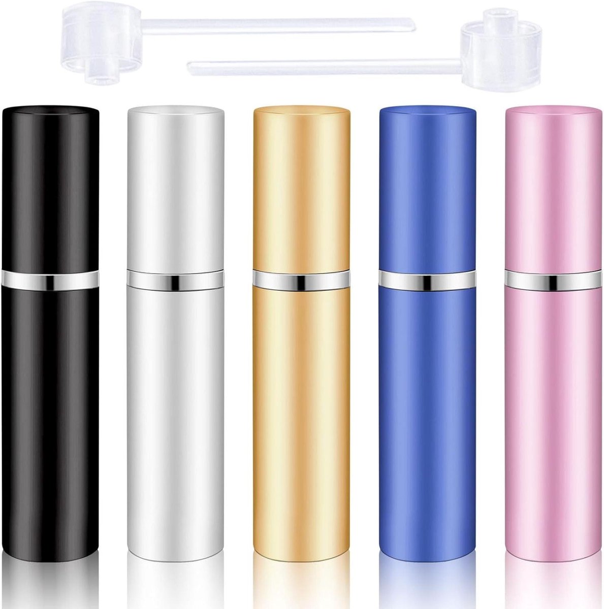 Image of 5 stuks draagbare parfumverstuivers voor onderweg 5 ml - lekvrij mini-spuitfles - reisgeurstof - parfumvuller - reisfles