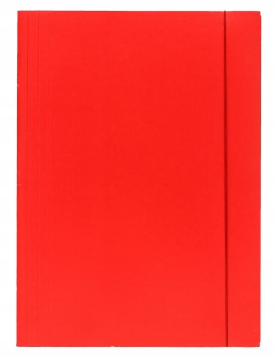 Barbara A4 Map met Elastiek - Gelakt Karton Rood
