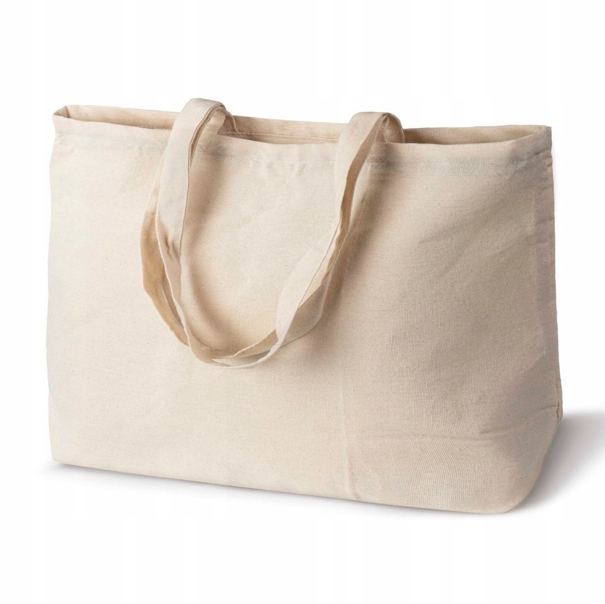 Grote Ecru Katoenen Boodschappentas 50x15x38cm - Duurzaam & Stijlvol